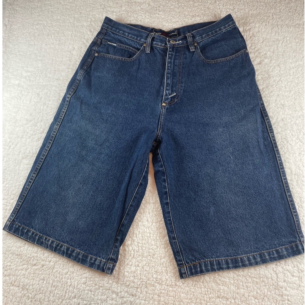 Vintage Phat Farm Denim Shorts Mens 30 Baggy Wide Leg Blue Jean 90s Hip Hop